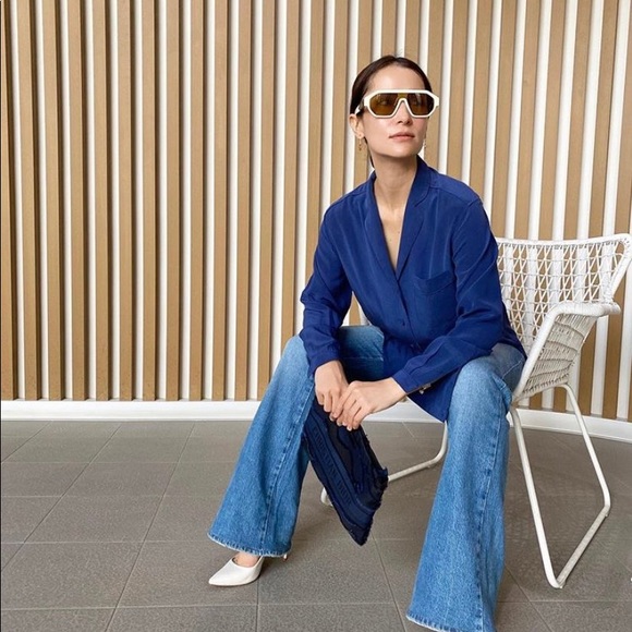 ISO Karen Walker Tribon Ivory Sunglasses - Picture 2 of 3